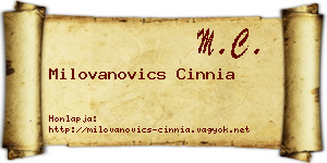 Milovanovics Cinnia névjegykártya